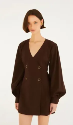 Vestido risca de giz FARM