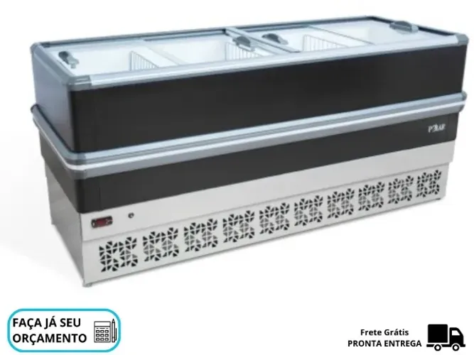 Ilha de Congealdos 2m Polar Vidro reto
