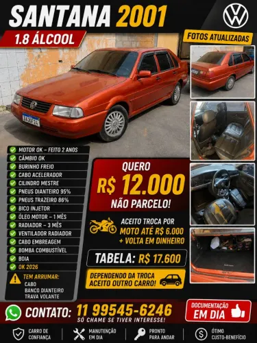 Volkswagen Santana 1.8 MI (álcool) 2001