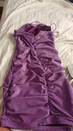 Vestido paetê roxo shein
