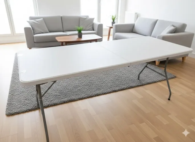 Mesa grande dobrável 1.80cm branca