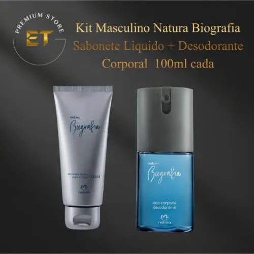 Kit Masculino Natura Biografia Sabonete Liquido + Desodorante Corporal  100ml cada