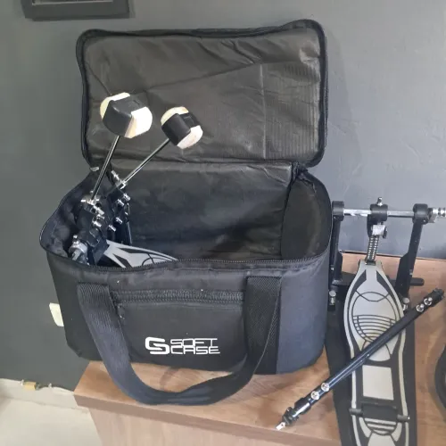 Pedal duplo bateria com bag