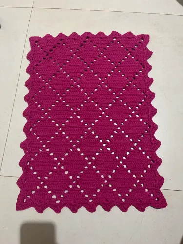 Tapete de crochê na cor pink 