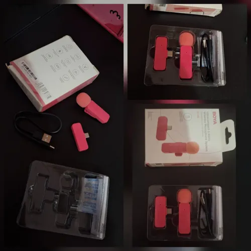 Microfone boya v10 edição rosa