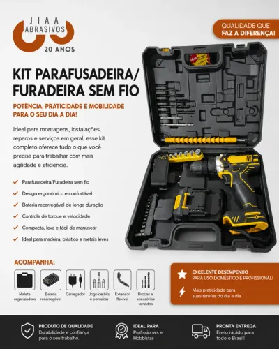 Kit Furadeira de Impacto + Esmerilhadeira Angular com Maleta e Acessórios