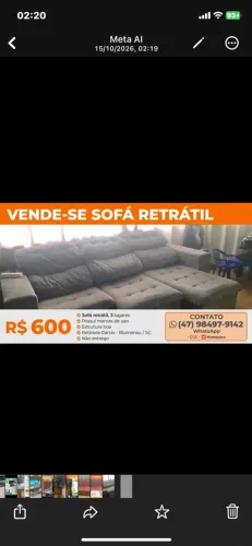 Sofá Retrátil