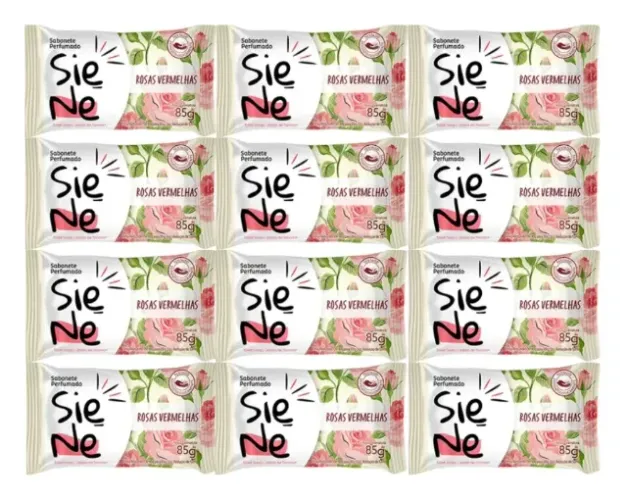 kit 12 sabonetes Siene 85g rosas vermelhas - val: jan/2027