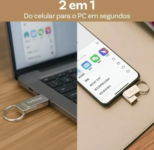 Pendrive 32gb Tipo C Usb Pcs Para Celular Portatil Chaveiro