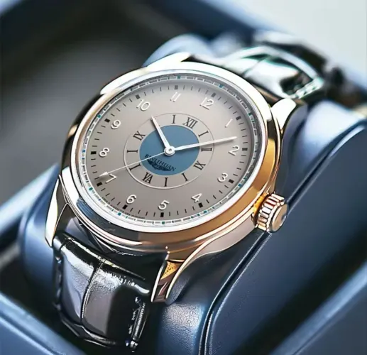 Lindo Relógio de Pulso Quartzo Caixa Cinza Números Cardinais Pulseira Couro Muito Bom