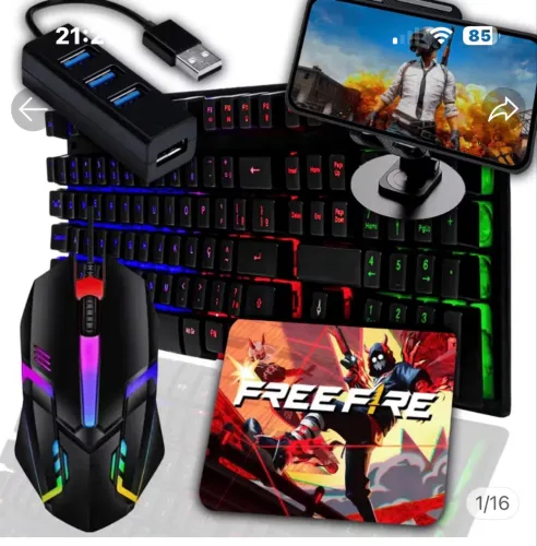 Kit mouse e teclado para jogar free fire 