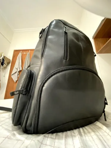 Mochila Nordweg Preta Couro