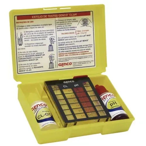 Kit Teste Medidor de Ph e Cloro para Piscinas Genco