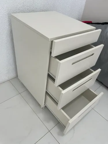 Gaveteiro com rodinhas tok&stok branco
