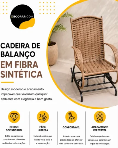 Cadeira de balanço de fibra. Cadeira de descanso. Cadeira com molas novas