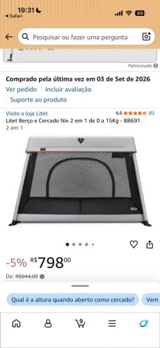 BERÇO LITE 3 EM 1