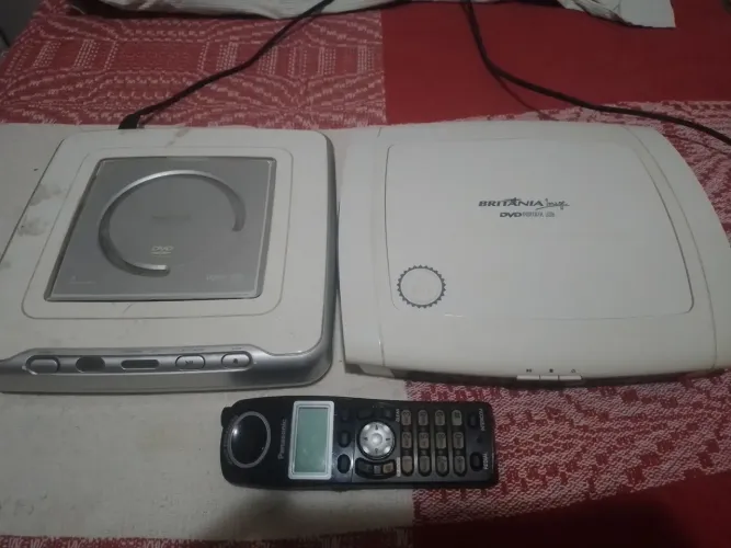 Combo Eletrônicos: DVD Portátil Britânia + DVD Philips + Telefone Sem Fio | Ótimo Preço!