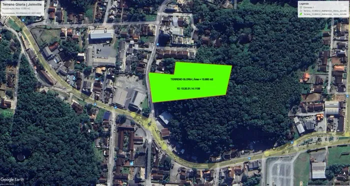 TERRENO A VENDA COM ÁREA TOTAL DE 13.950 m² NO BAIRRO GLÓRIA - SC