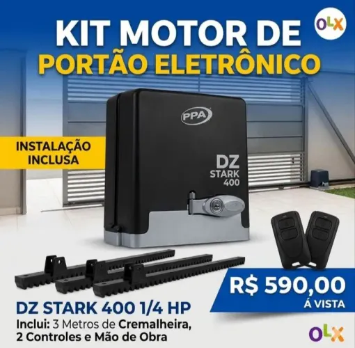 Portão eletrônico deslizante novo na caixa instalado para Maringá e Sarandi.