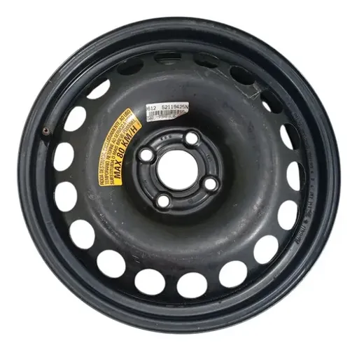 Roda Aro 16 Ferro 4 Furro Estepe Chevrolet Onix 2012 2021 Preto