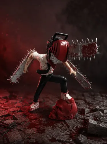 Boneco estatueta Decoração Anime Homem Serra em PVC 