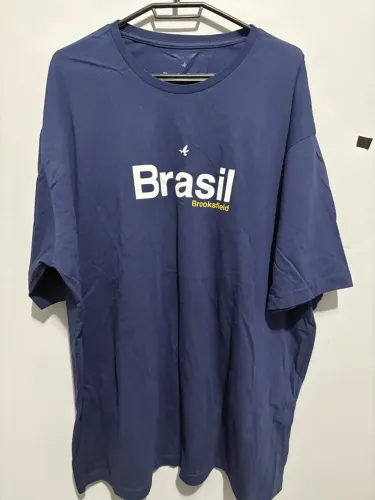 Camiseta Brasil Brooksfield Original Azul-Marinho XGG
