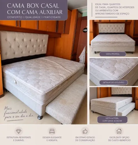 cama box com cama auxiliar