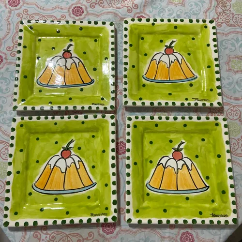 Kit Pratos Porcelana Ponto D?Arte Flan de Cereja