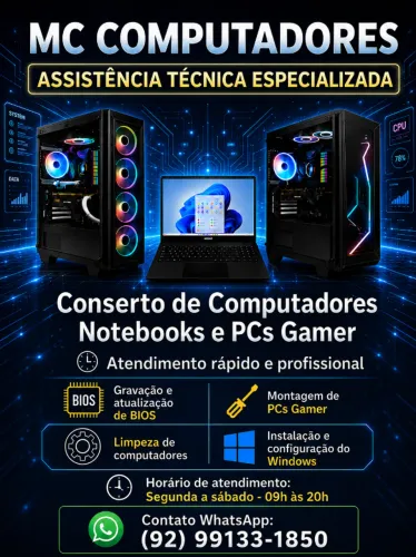 Assistência Técnica - Conserto de Computadores, Notebooks, PCs Gamer e Montagem