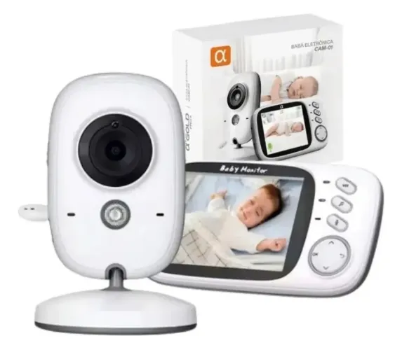 Babá Eletrônica Gold Pro + Cam-01 Com Visão Noturna Branco