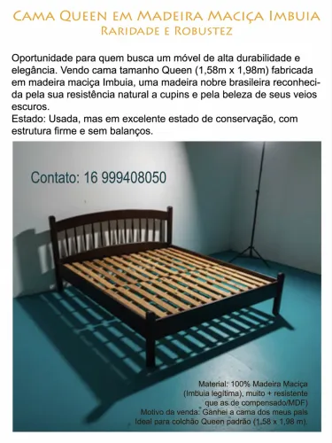 Cama em Imbuia Queen Linda