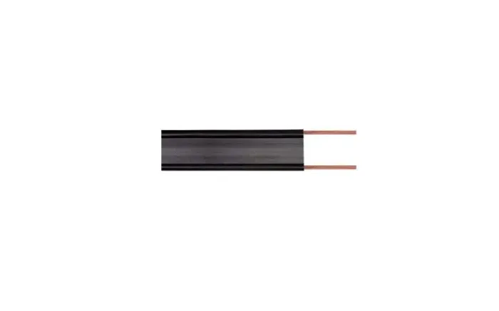 Fio Fita Paralelo Pirelli B&M 2x0,50mm 300 ohms p/ Antena TV Televisor - Preto - 10 Metros