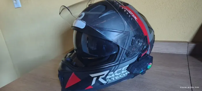 Capacete Moto Race Tech Volt Abstrak Fosco C/ Óculos Solar