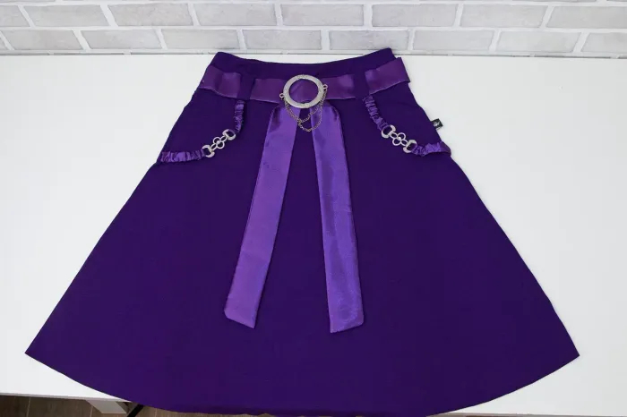 Saia de viscolycra com detalhe prata