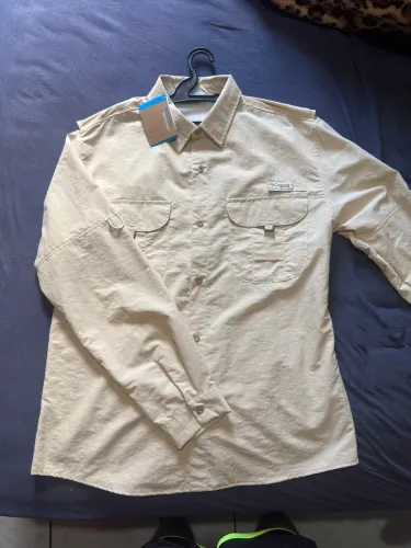 Camisa de pesca Columbia bege TAM G