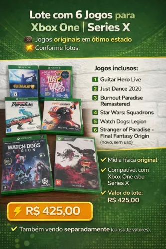 Lote 6 jogos X Box One / Series X