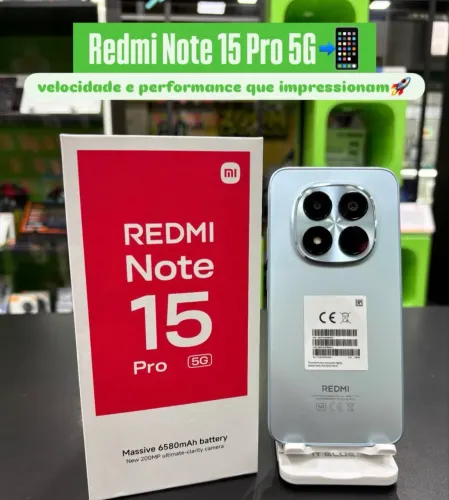 Redmi Note 15 Pro 5G 512GB 8GB RAM AZUL PRETO LACRADO ENTREGAMOS 