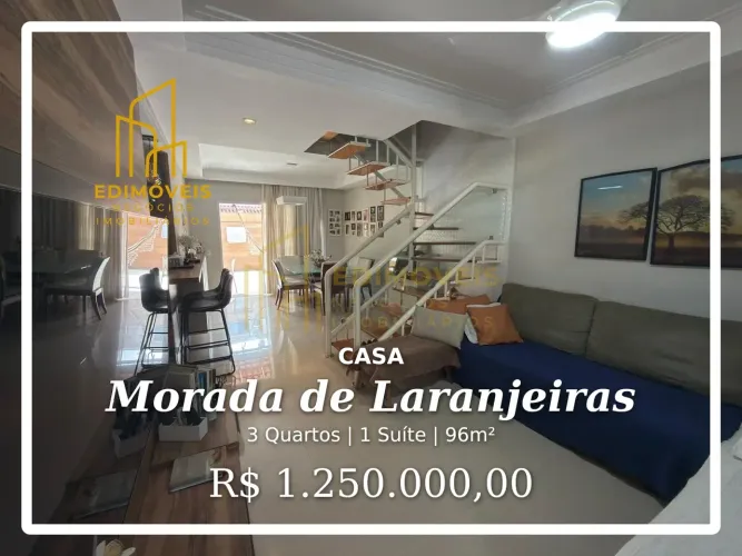 Casa moderna em Morada de Laranjeiras, com espaço gourmet e segurança 24h!