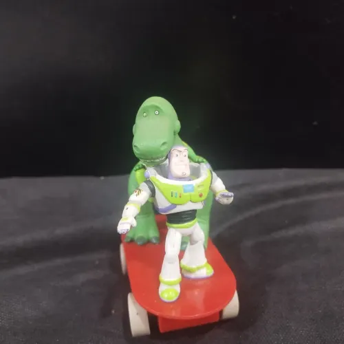 Brinquedo Toy Story Buzz E Rex No Skate Fricção Coleção Disney