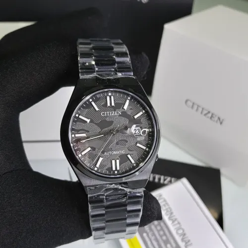 Relógio Novo Citizen Tsuyosa Automático Black Camuflado Vidro de Safira Full Set 40mm