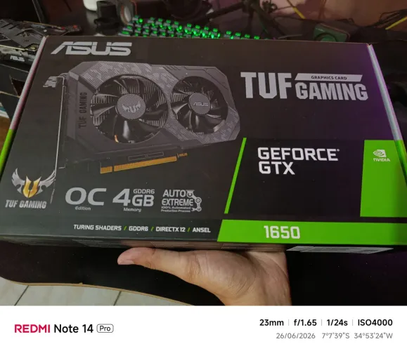 Placa de Vídeo GPU ASUS GTX 1650 Gaming OC Edition 4GB GDDR6 | VERSÃO RARA | Impecável