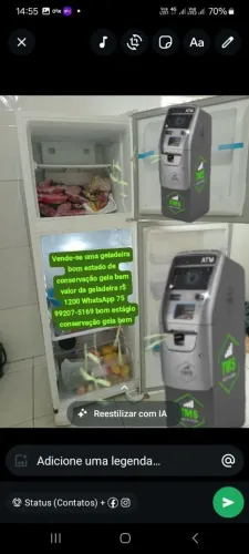 Vende-se uma geladeira bom estado de conservação geladeira WhatsApp *
