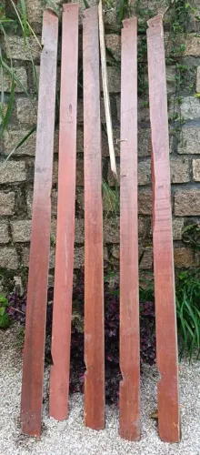 5 Travessões de Madeira de Lei 3,35m x 10x5cm - Jatobá/Peroba