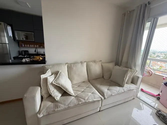    Sofá Branco 2,90m Rio Decor 4 Lugares 