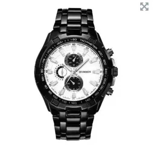 Relógio Masculino Curren* 8023 Aço Inox Preto/Branco<br>
