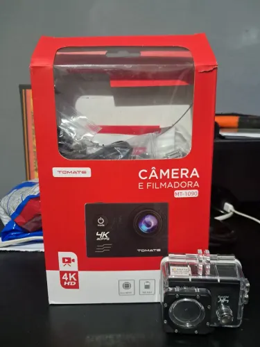 Camera e filmadora MT-1090 4K HD (Tomate) Ja inclui cartão de memória