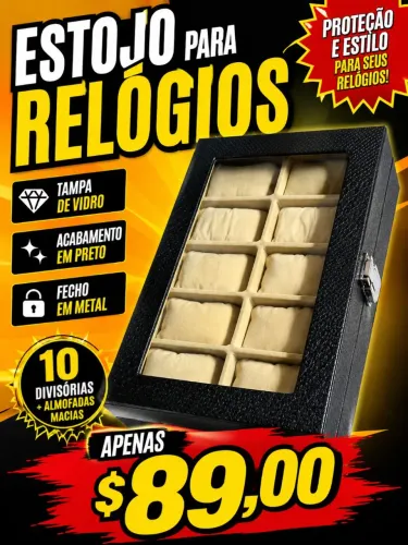Estojo para relógios 10 divisórias