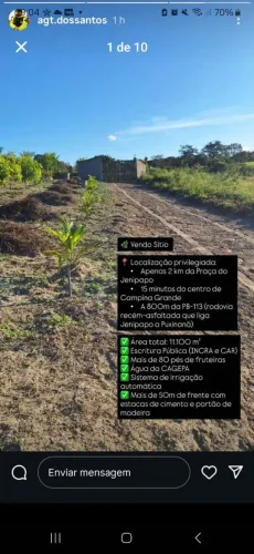 Terreno no sítio com escritura pública
