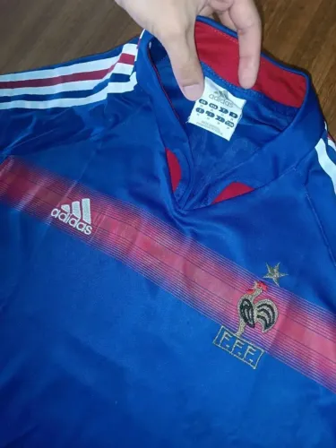 camisa original 2004 seleção frança azul #10 zidane tamanho m adidas