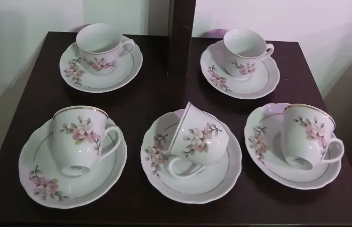 5 xícaras de café porcelana Real